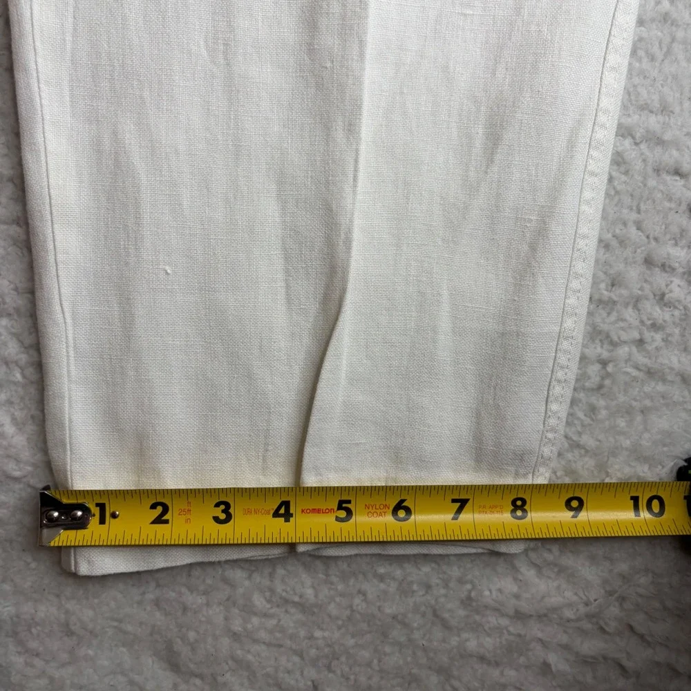 Tommy Bahama Relax Mens 100% Linen Pants Off White Drawstring Straight Leg L/G